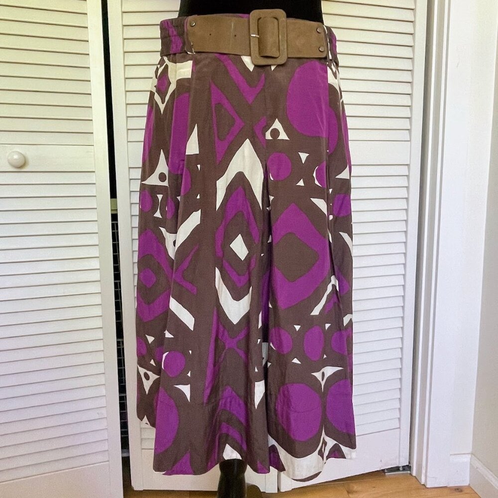 Caroll Paris Silk Box Pleat Skirt